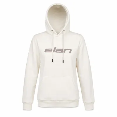 Ženski pulover s kapuco ELAN LOGO BEIGE